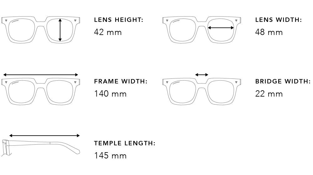 Ace Sunglass Measurements